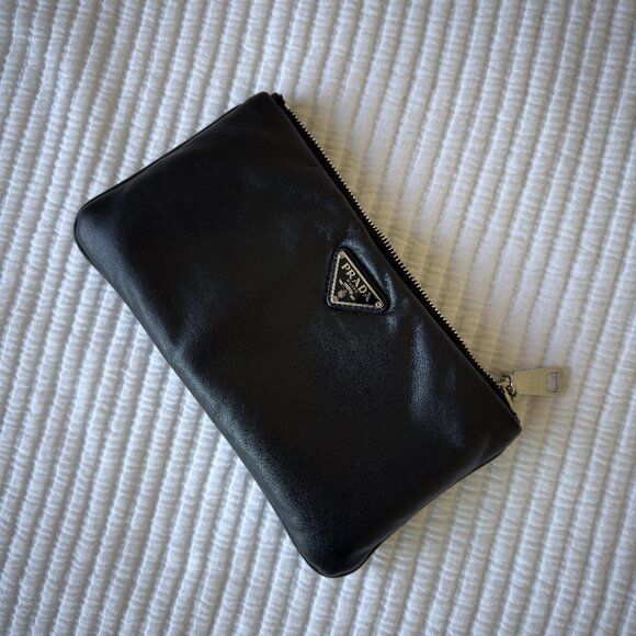 Prada Black Leather Clutch Bag - Picture 8 of 10